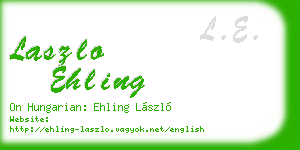 laszlo ehling business card